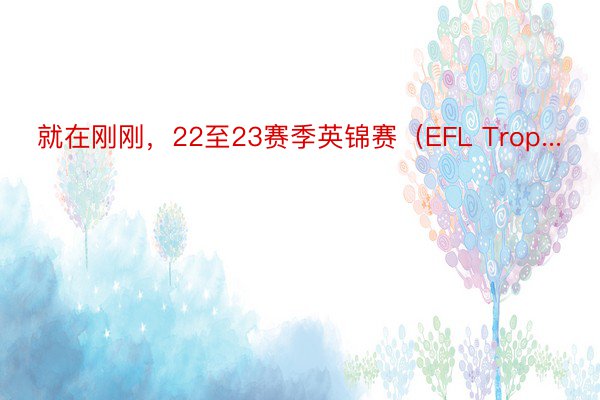 就在刚刚，22至23赛季英锦赛（EFL Trop...