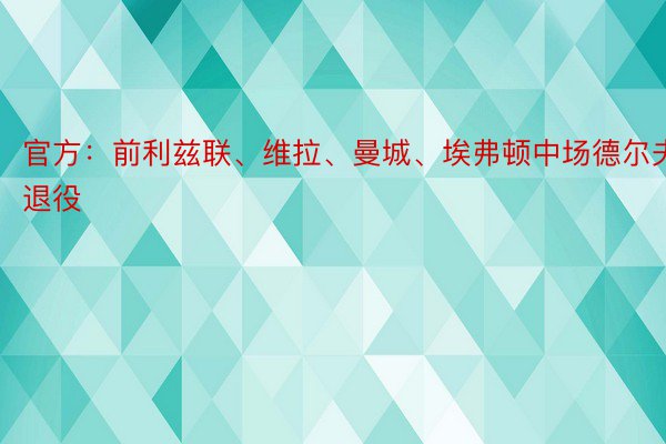 官方：前利兹联、维拉、曼城、埃弗顿中场德尔夫退役