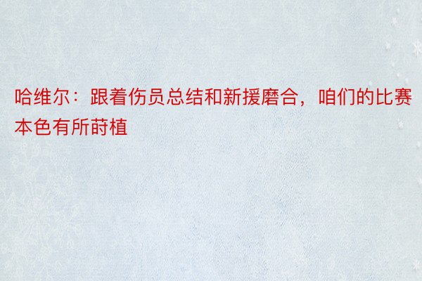 哈维尔：跟着伤员总结和新援磨合，咱们的比赛本色有所莳植